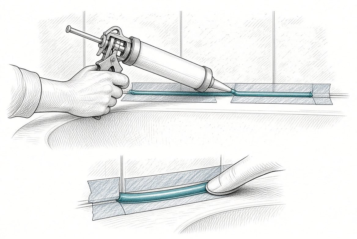 Apply a clean bead — Caulking Guide for Homeowners