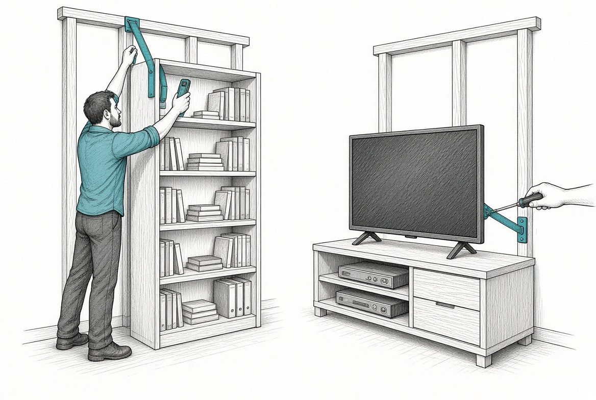 Anchor furniture and TVs — Childproofing Your Home