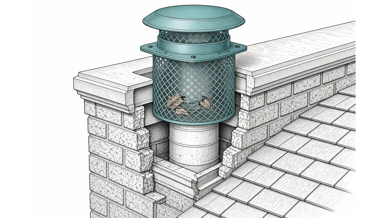 Cap and screen — Chimney Maintenance Guide