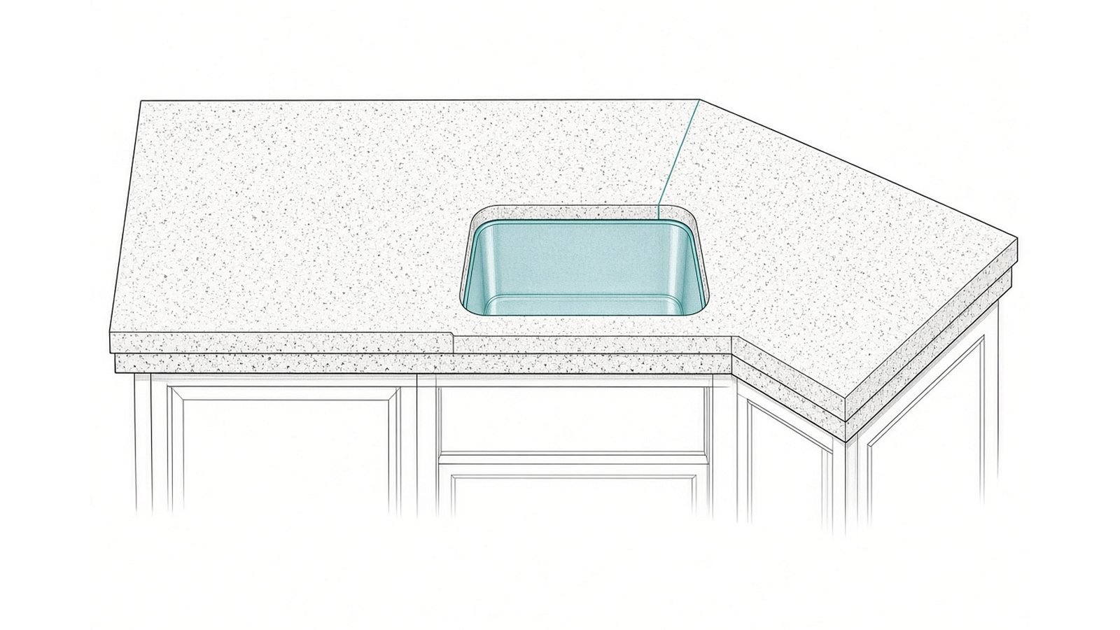 Seams and sink cutouts — Choosing Countertops: Laminate, Quartz, Granite, and Butcher Block Compared