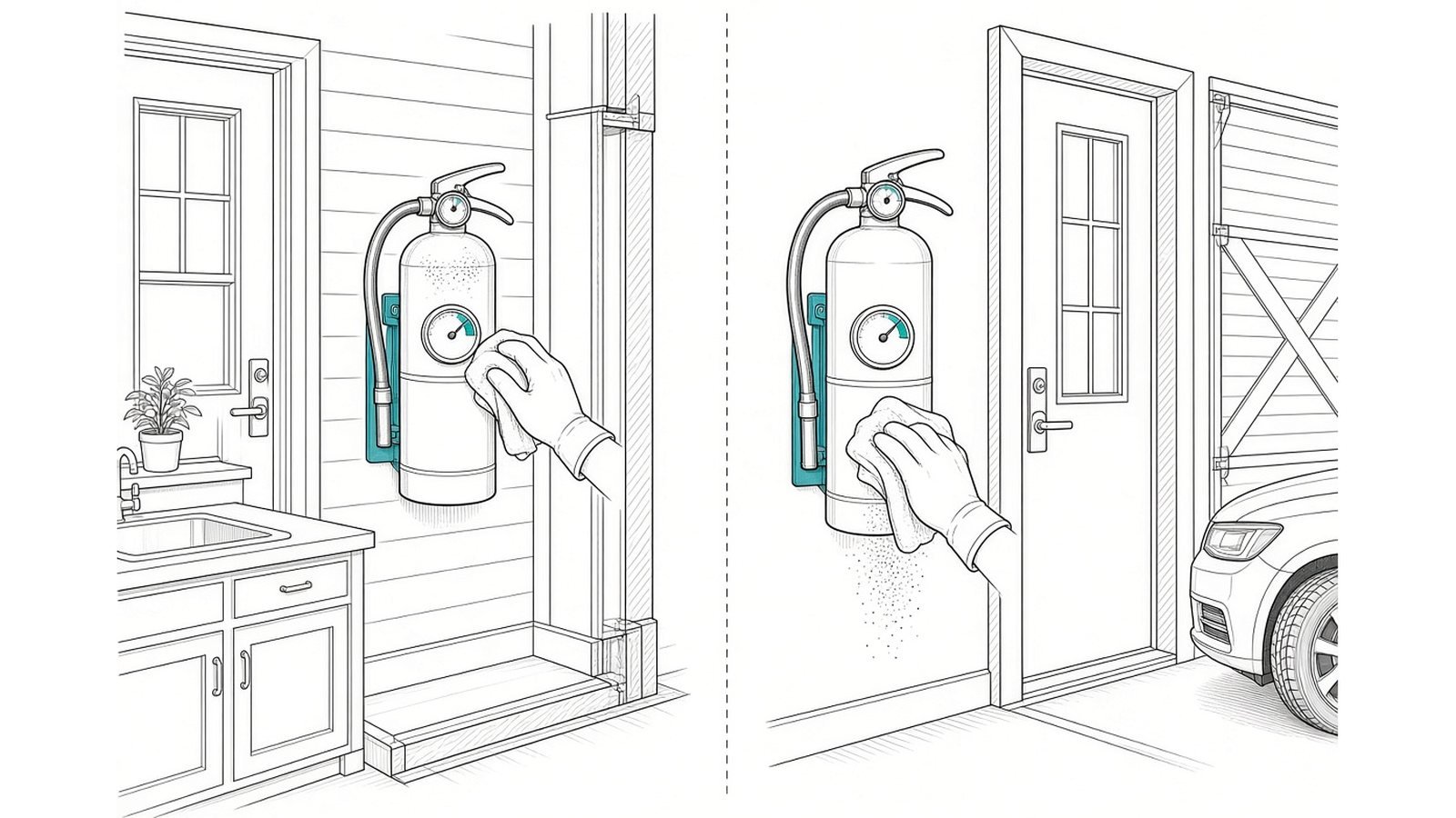 Place and maintain — Home Fire Extinguisher Guide