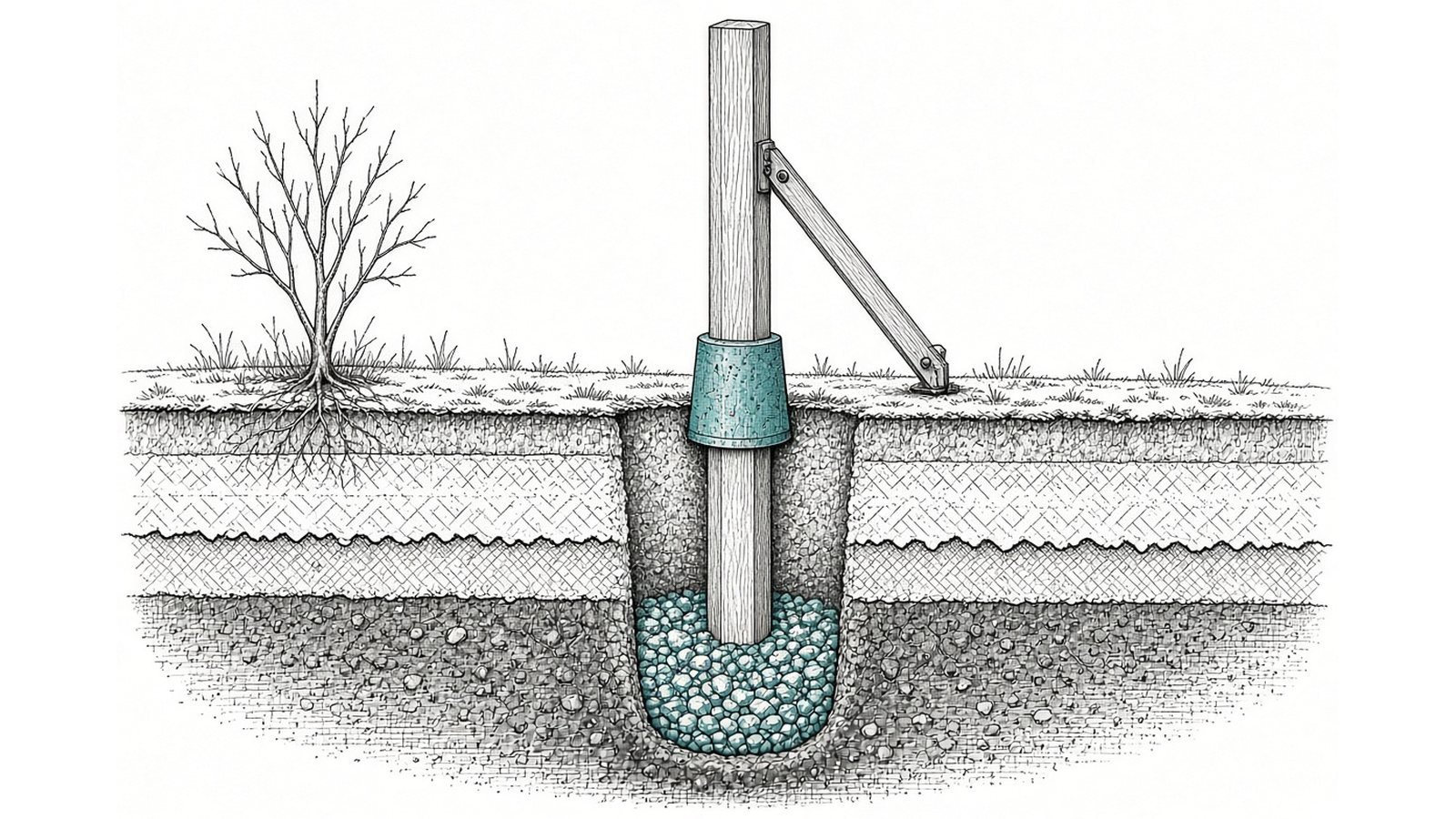 Set the posts — How to Build a Fence