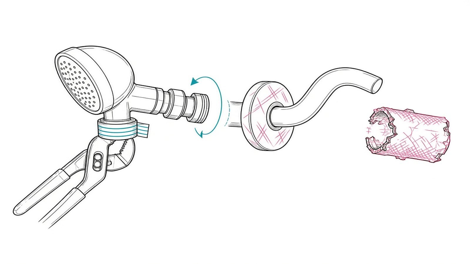 Remove the old head — How to Replace a Showerhead