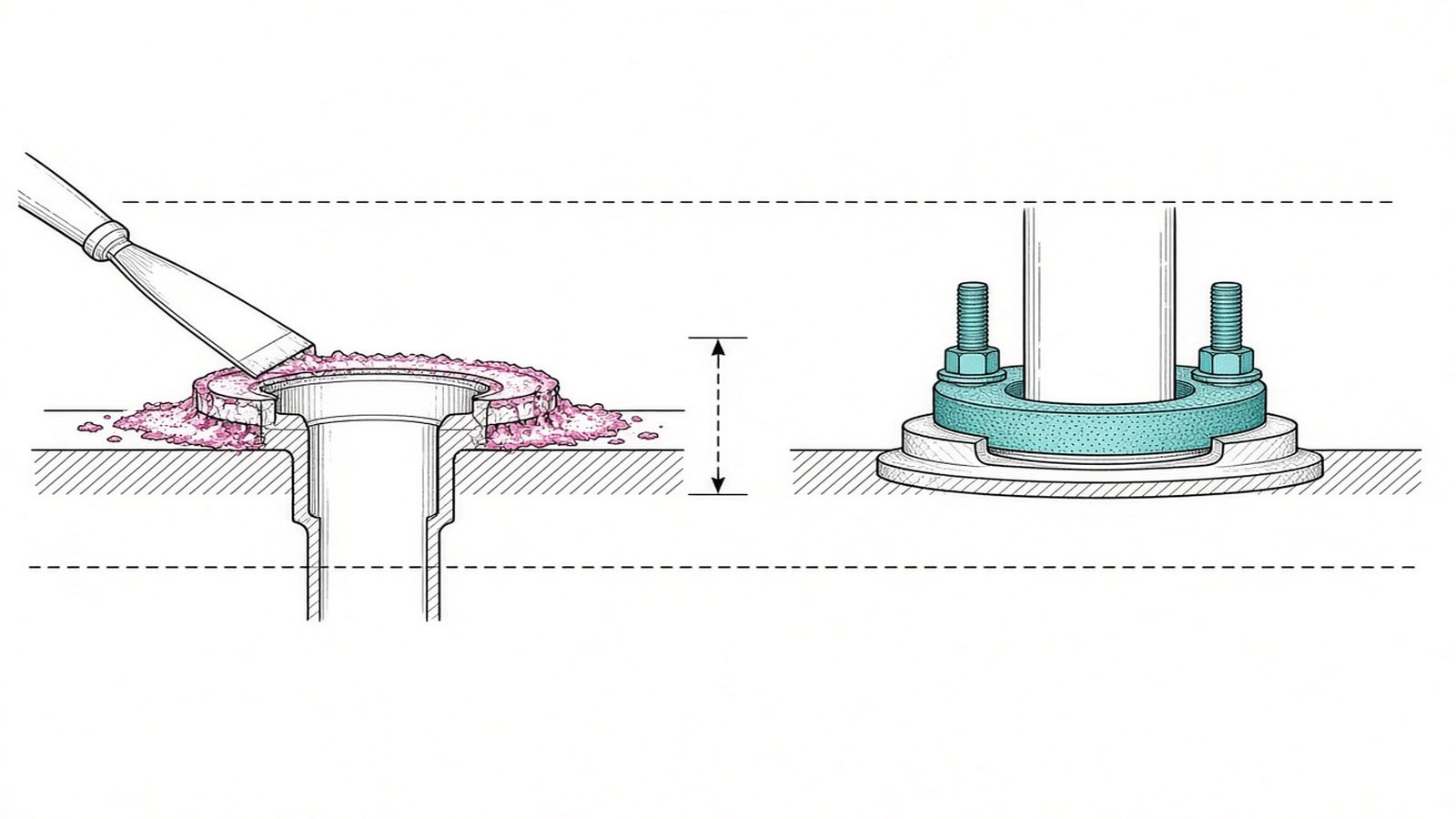 Prep the flange — How to Replace a Toilet