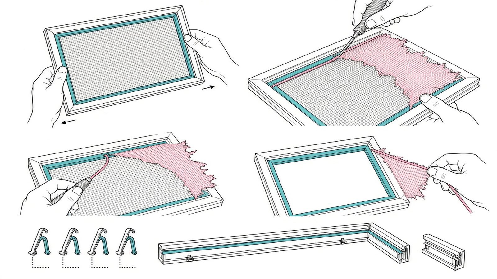Remove the old screen — How to Replace a Window Screen