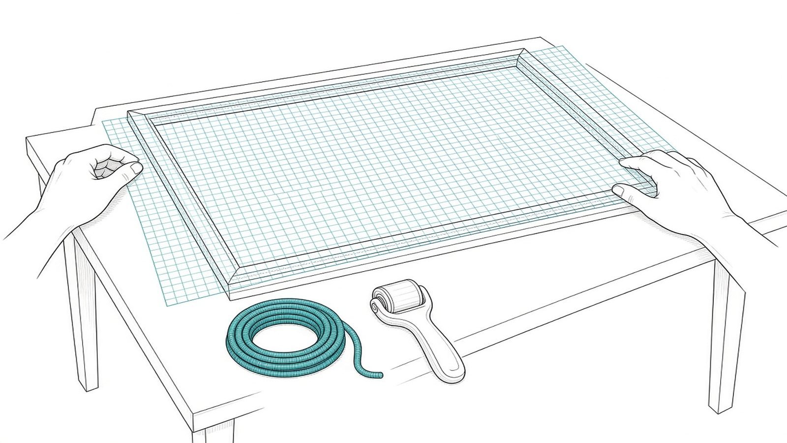 Lay in new mesh — How to Replace a Window Screen