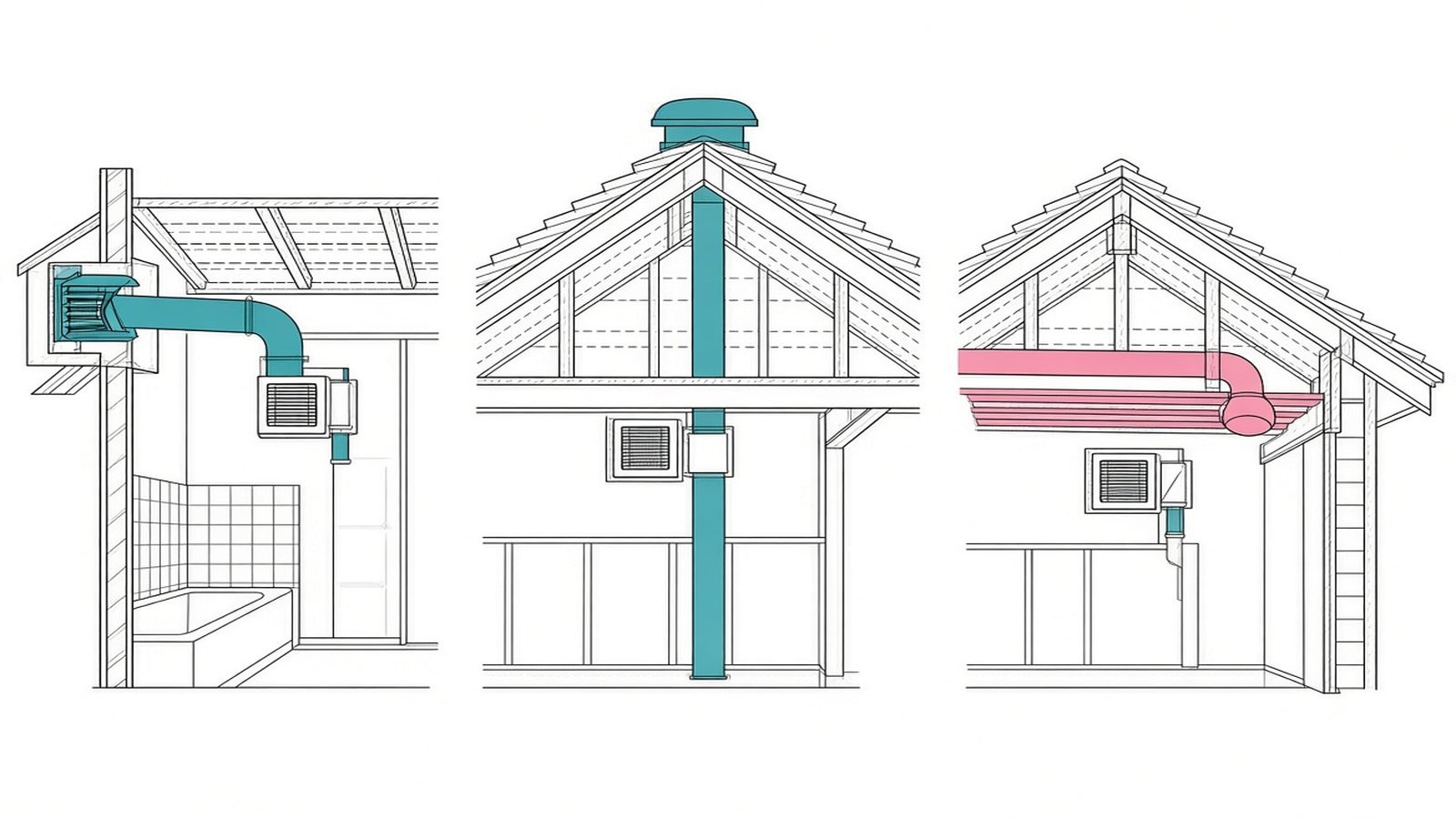 Always vent outside — How to Vent a Bathroom Fan